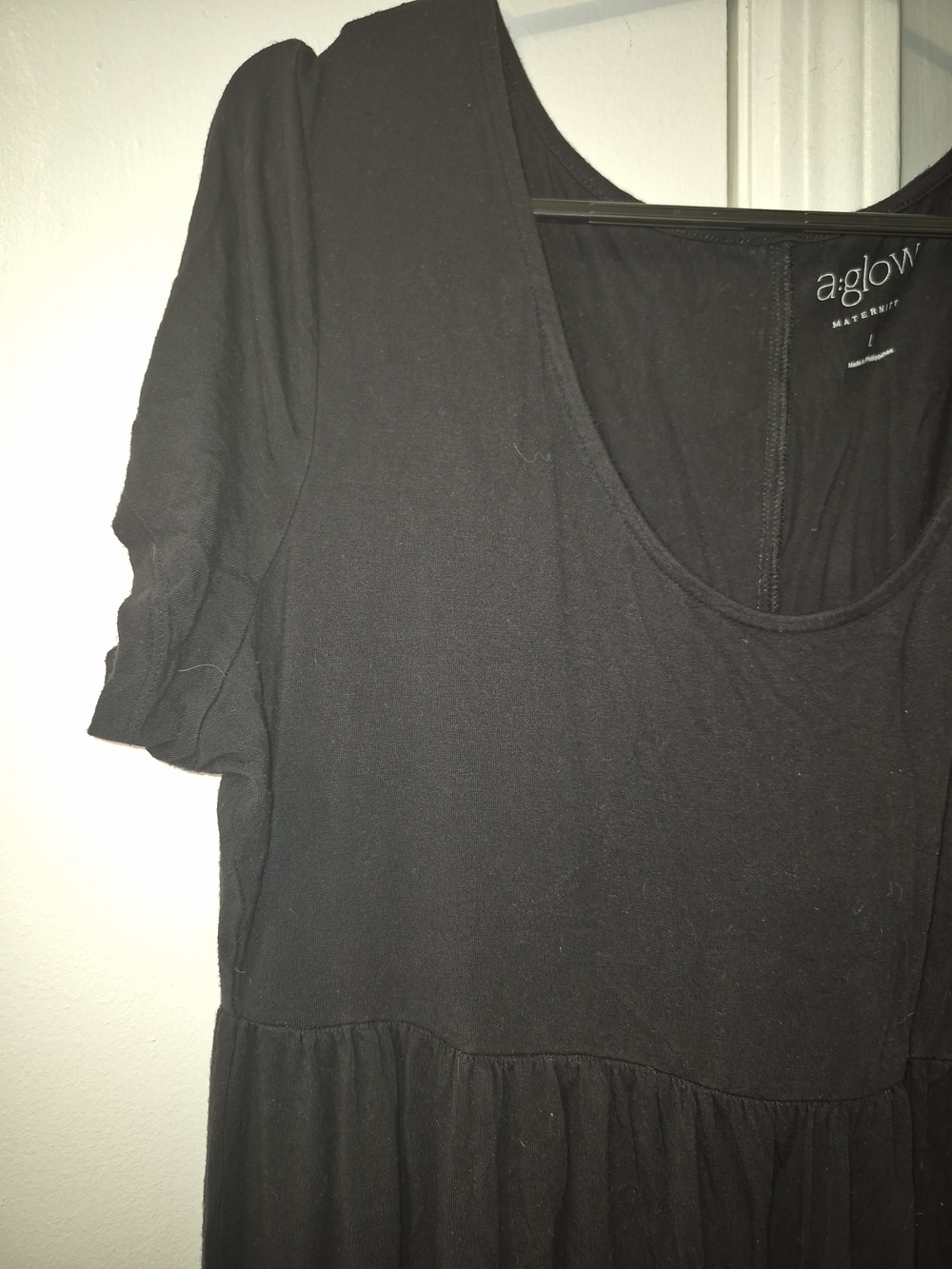 No Boundaries A-Glow Black Scoop Neck Maxi Maternity Dress Size Large - Picture 2 of 5